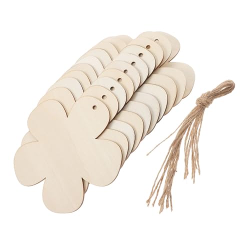 KOCKSHION 20 Stück Leere Holzschnittmuster für Diy Projekte Robuste Holzstücke zum Basteln und Malen Dekoration für Zuhause und Familienaktivitäten von KOCKSHION