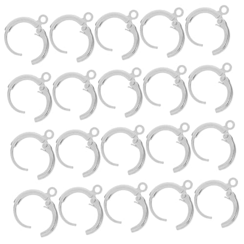 KOCKSHION 20 Stück Ohrclip-Ohrschnalle Ohrringe Haken Ohrhaken Ohrringe für die Schmuckherstellung Creolenfunde Kupfer Silver KOCKSHION 20 Stück Ohrclip-Ohrschnalle Ohrringe Haken Ohrhaken Ohrringe für die Schmuckherstellung Creolenfunde Kupfer Silver von KOCKSHION