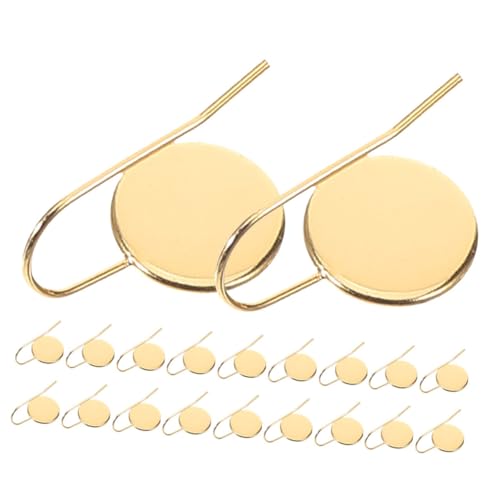 KOCKSHION 20 Stück Ohrring-drahthaken: Rechteckige Tabletts Aus Edelstahl, Blanke Cabochon-ohrring-einstellungen, Rohlinge, Anhänger-tablett Für Diy-schmuckherstellung, Golden von KOCKSHION
