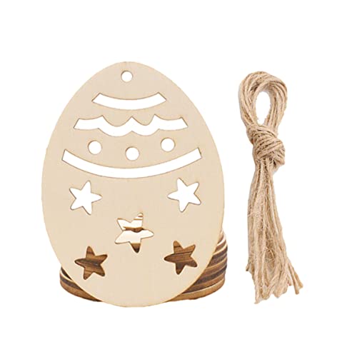 KOCKSHION 20 Stück Osterei-Anhänger künstliche grüne Girlande Feenhafte Hortensienlichter Eierschale Urlaub easter teigroller ostern hängende Ornamente aus Holz Partyschmuck Hölzern Beige von KOCKSHION