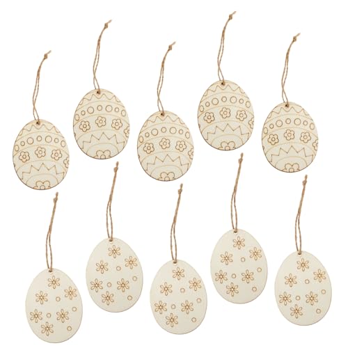 KOCKSHION 20 Stück Ostereier easter egg decoration Kinderhandwerk Ornamente für etiketten Holzausschnitte Ornamente Ostern hängende Ornamente DIY zubehör Osterei Ornamente von KOCKSHION