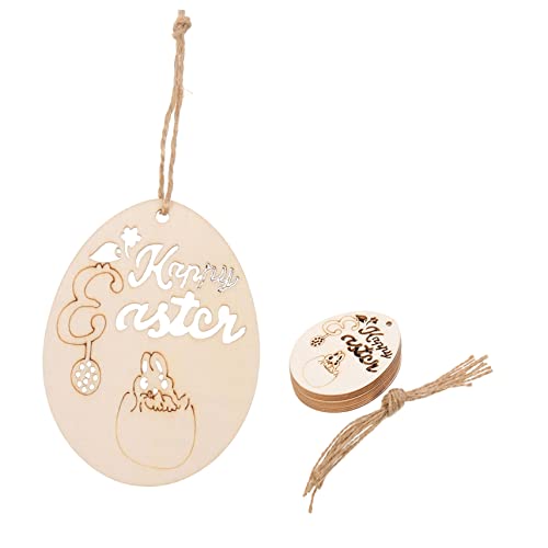 KOCKSHION 20 Stück Ostern Holzspäne easter presents dekoracje wielkanocne DIY Ostern Dekoration Ornamente Dekorationen Holzanhänger selber machen natürliche Holzbretter von KOCKSHION