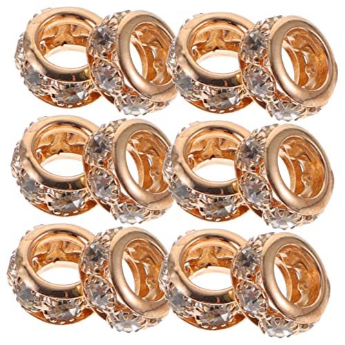 KOCKSHION 20 Stück Rondelle Kupfer Strass Spacer Perlen für DIY Schmuckherstellung Glänzende Abstandsperlen für und Armbänder für Kreative Projekte von KOCKSHION