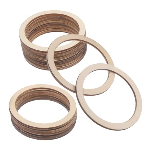 KOCKSHION 20 Stück Unfertige Holzringe Naturholz Runde DIY Holzscheiben für Kreative Bastelprojekte Fantasie und Geschicklichkeit KOCKSHION 20 Stück Unfertige Holzringe Naturholz Runde DIY Holzscheiben für Kreative Bastelprojekte Fantasie und Geschicklichkeit von KOCKSHION