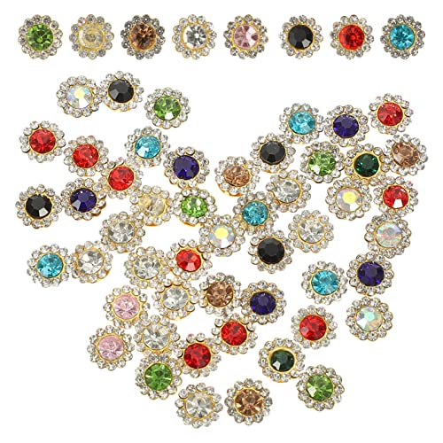 KOCKSHION 200 Stück DIY Strasssteine für Haaraccessoires Bunte Double Layer Sonnenblumen Rhinestone Bowknot Dekorationen für Handarbeit und Nähprojekte von KOCKSHION