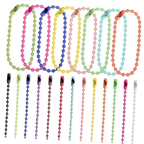 KOCKSHION 200 Stück Farbige Wellen perlen kette Halskette Perlenkette Kugelkette Schlüsselanhänger Armband mit Kugelkette Schlüsselanhänger für Bastelarbeiten Metall KOCKSHION 200 Stück Farbige Wellen perlen kette Halskette Perlenkette Kugelkette Schlüsselanhänger Armband mit Kugelkette Schlüsselanhänger für Bastelarbeiten Metall von KOCKSHION