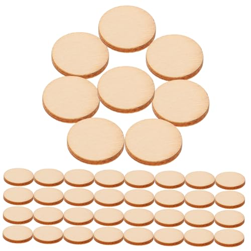 KOCKSHION 200 Stück Runde Holzscheiben DIY Unbehandelte Holzstücke für Bastelprojekte Naturholz zum Malen und Dekorieren für Hochzeiten und Feste von KOCKSHION