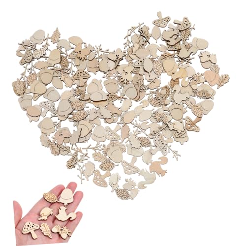KOCKSHION 200 Stück Unbehandelte Holzscheiben Holzstücke für Bastelarbeiten Tierornamente und Dekorationen Geeignet für DIY Projekte und Kreative Gestaltung von KOCKSHION