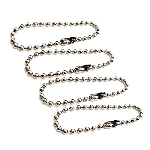 KOCKSHION 200Stück Kugelkette Verstellbare Metallperle Edelstahlkette für Schlüsselanhänger Erkennungsmarken und Anhänger Langlebige Silberne Kettenverschlüsse KOCKSHION 200Stück Kugelkette Verstellbare Metallperle Edelstahlkette für Schlüsselanhänger Erkennungsmarken und Anhänger Langlebige Silberne Kettenverschlüsse von KOCKSHION