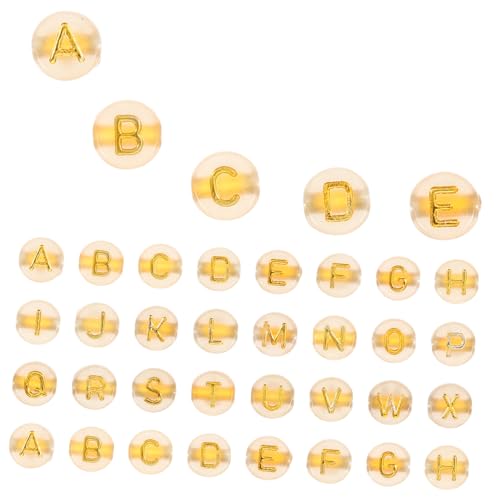 KOCKSHION 200Stücke DIY Buchstabenperlen Leuchtende Runde Perlen für Schmuckherstellung Armbänder und Halsketten für Handarbeiten und Sicheren von KOCKSHION