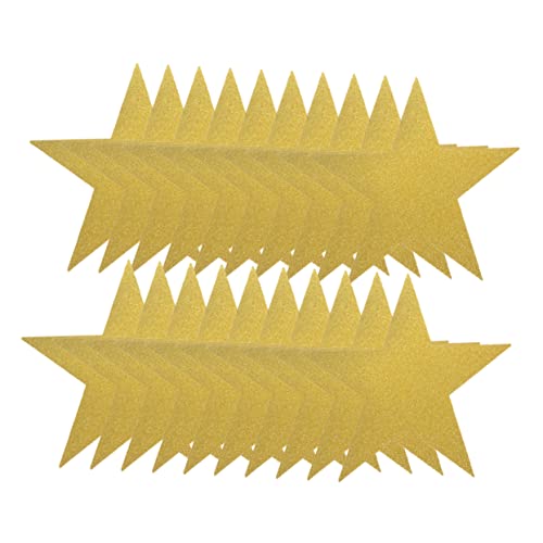 KOCKSHION 20Stücke Glitzernde Goldene Fünfzackige Sterne Papier Ausschnitte für DIY Kindergarten und Klassenzimmer für Partys und Bastelprojekte KOCKSHION 20Stücke Glitzernde Goldene Fünfzackige Sterne Papier Ausschnitte für DIY Kindergarten und Klassenzimmer für Partys und Bastelprojekte von KOCKSHION