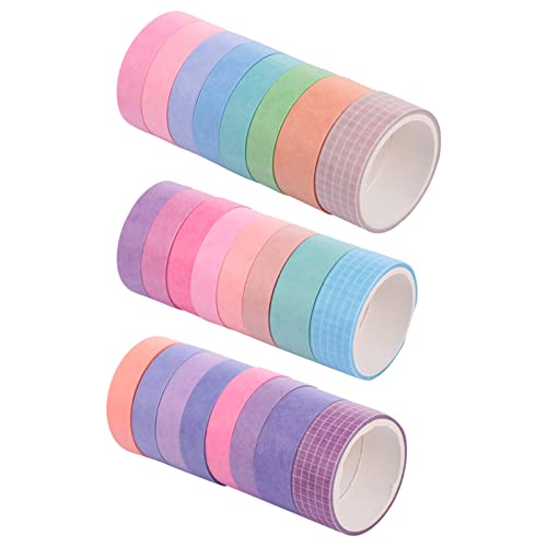 KOCKSHION 24Rollen Teiliges Washi Tape Set Buntes Dekoratives Klebeband für Scrapbooking DIY Projekte und Journaling für Geschenkverpackungen und Kreative Dekorationen von KOCKSHION