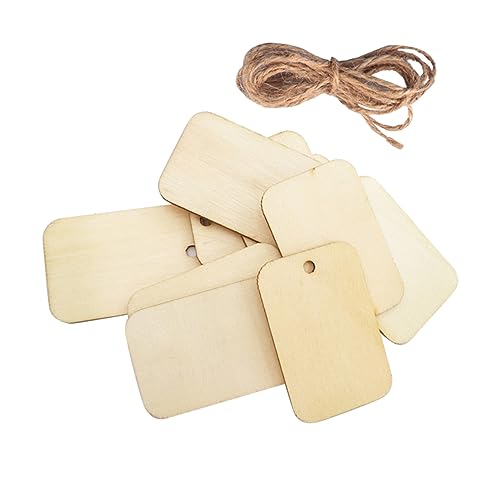 KOCKSHION 250 Stück Holzanhänger mit Hanfseil Handgemachte DIY Etiketten Natürlichem Holz für Hochzeitsdekoration und Bastelprojekte Vielseitig Einsetzbar zur Gestaltung von Geschenken und von KOCKSHION