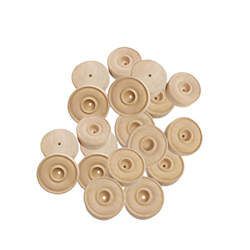 KOCKSHION 25Stücke Runde Holzräder für DIY Handwerksprojekte Hochwertige Zubehörteile für Kreative Bastelarbeiten und Spielzeugmodelle von KOCKSHION