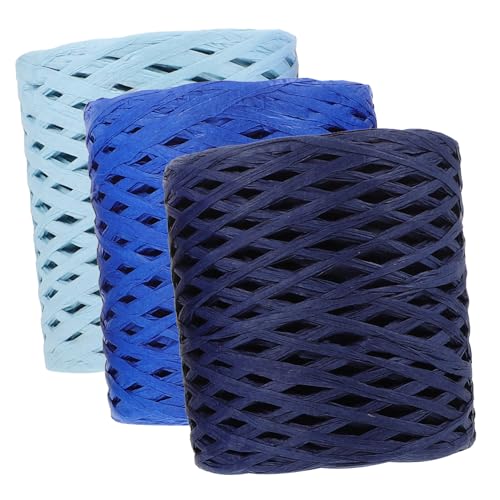 KOCKSHION 3 Rollen Farbiges Bastpapierseil seidenband ribbon die bescherung dekoration geschenkeband dekorativ grünes Bastband Weihnachtsband handwerkliches Verpackungsgarn DIY Packseil von KOCKSHION