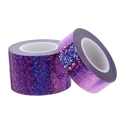 KOCKSHION 3 Rollen Multifunktionale Duct Tapes Farbige Klebebänder für Abnutzung für Bastelprojekte und Reparaturen Lila mit Glitzer von KOCKSHION