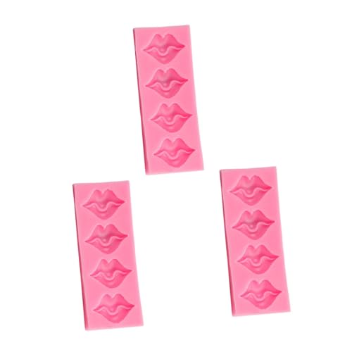 KOCKSHION 3 STÜCKE Teiliges Silikon Lippen Kuchenform Kreative DIY Kerzenform für Bastelarbeiten Lebensmittelechte Silikonform für Fondant und Wachs für und Kreative Projekte von KOCKSHION