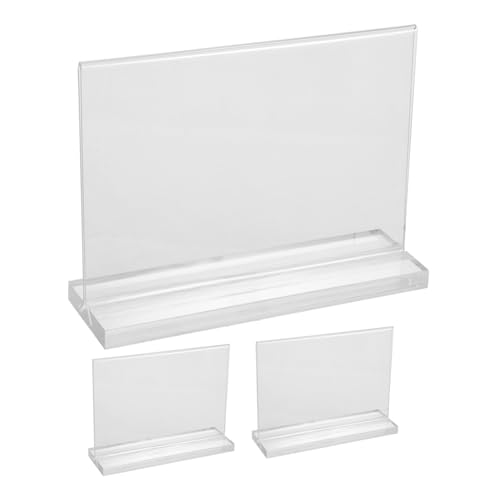 KOCKSHION 3 Stück Teiliges T Förmiger Displayständer Doppelter Transparenter Halter für Tischkarten Menüs Fotos und Kunstwerke für Hochzeiten Restaurants und von KOCKSHION