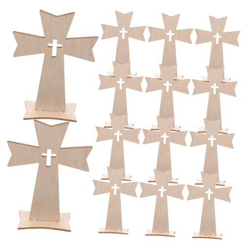 KOCKSHION 30 Stück Holz Kreuzen Protokoll Erste Expander Paillettenkunst Stehende Kreuze Als Tischdekoration Gadgets Stangen Gießen Marge Party-diy-zubehör Abgestuft Anlage Mini Planke Khaki von KOCKSHION