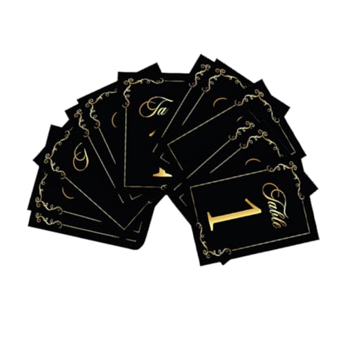 KOCKSHION 30 Stück Tischkarten Teilig für Hochzeiten Schwarze Goldfolierte Tischnummern Stabile Karten für Tischdekoration und Anlässe für Feiern und Veranstaltungen von KOCKSHION