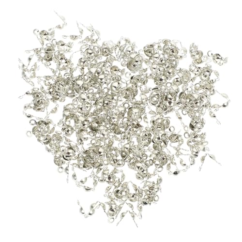 KOCKSHION 300Stücke Quetschperlen Schmuck Verschlüsse für Armbänder Halsketten und DIY Bastelprojekte Silberfarbene Cord Endkappen für Handwerk KOCKSHION 300Stücke Quetschperlen Schmuck Verschlüsse für Armbänder Halsketten und DIY Bastelprojekte Silberfarbene Cord Endkappen für Handwerk von KOCKSHION
