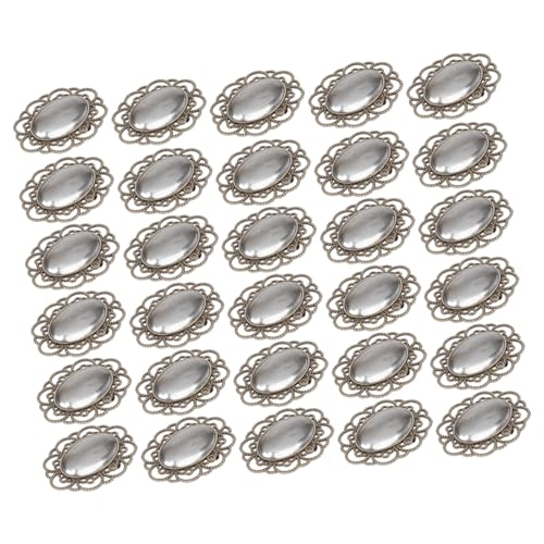 KOCKSHION 30Stücke DIY Brosche Lünette mit Glaskuppeln Broschenrohlinge für Individuelles Handwerk für und Projekte von KOCKSHION