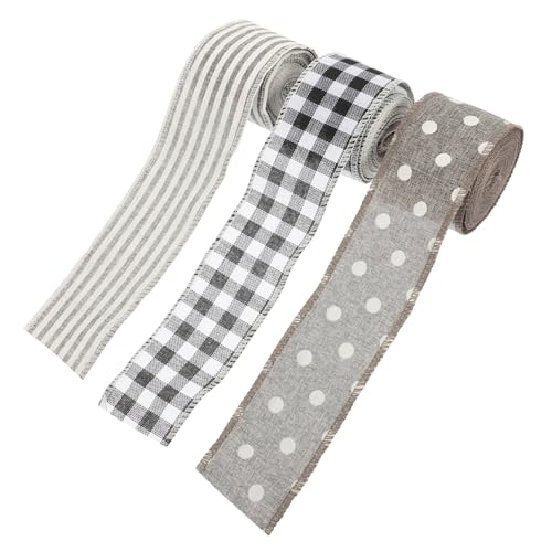 KOCKSHION 3Rollen Dekoratives Bastelband Drahtband für Weihnachten DIY Geschenkverpackung Bastelarbeiten Design mit Streifen für Festliche Anlässe KOCKSHION 3Rollen Dekoratives Bastelband Drahtband für Weihnachten DIY Geschenkverpackung Bastelarbeiten Design mit Streifen für Festliche Anlässe von KOCKSHION
