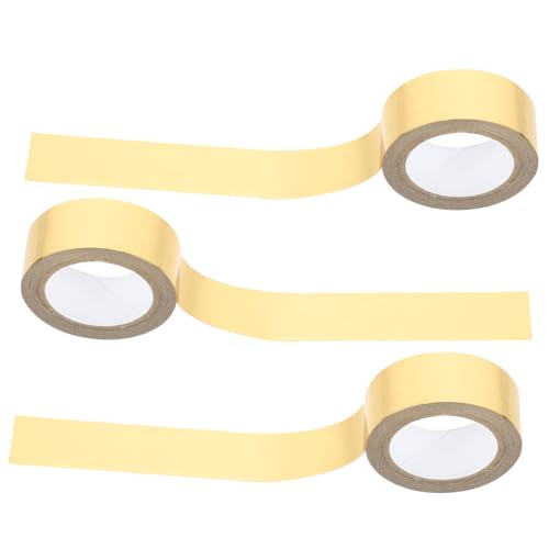KOCKSHION 3Rollen Scrapbook Klebeband Dekoratives Washi Tape Goldfolie Transparent und Selbstklebend für DIY Journaling Scrapbooking und Leicht von KOCKSHION