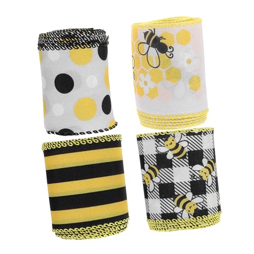 KOCKSHION 4 Rollen Bunte Druckbänder für Dekoration und Hochwertigem Leicht zu Schneiden und Vielseitig Einsetzbar für Diy Projekte und Blumenverpackungen von KOCKSHION