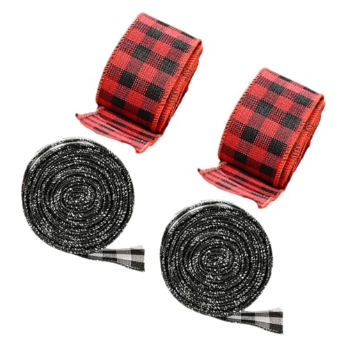 KOCKSHION 4 Stück Kariertes Band Zum Basteln: Dekoratives Schwarz-weiß-rotes Band Mit Drahtrand Für Weihnachtsdekoration, Geschenkverpackungen Und Kränze KOCKSHION 4 Stück Kariertes Band Zum Basteln: Dekoratives Schwarz-weiß-rotes Band Mit Drahtrand Für Weihnachtsdekoration, Geschenkverpackungen Und Kränze von KOCKSHION