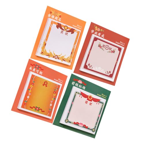 KOCKSHION 4 Stück Zertifikat und Notiz Hinweis Anmerkung Klassenzimmer Notizblock Mini Halloween fallen Kindergartenpreise Notizen Haftnotizblöcke für das Büro Schreibwaren für Papier von KOCKSHION