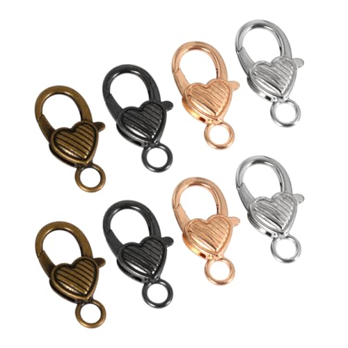 KOCKSHION 40 Stück Herzförmiger Lobster Claw Clasp Hochwertige Vintage Design für DIY Schmuck Taschen und Gurtverbindungen Gemischte Farben von KOCKSHION