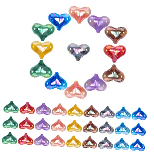 KOCKSHION 40 Stück Perlenmaterial Handwerk Schmuck Für Schlüsselbund Reiz Zahlenperlen Herstellung Herz Lose Halskette Uv Handgefertigte Perlen Diy-material Diy-perlen Acryl von KOCKSHION