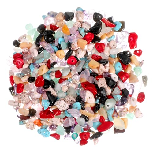 KOCKSHION 400 Stück Natürliche Steinperlen DIY Bastelset Unregelmäßige Perlen für Schmuckherstellung für Armbänder und Ohrringe Langlebig und Kreativ von KOCKSHION