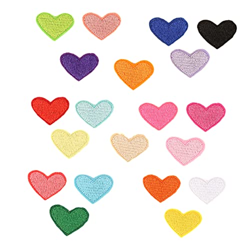 KOCKSHION 40Stücke Herz Stickerei Patches zum Aufbügeln Bunte Applikationen für Kleidung DIY Dekorationsflicken zum Reparieren von Jeans Röcken und Mehr von KOCKSHION