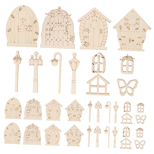 KOCKSHION 48 Stück Holzscheiben zum Basteln Unvollendete Holzscheiben für DIY Projekte Kreative Holzornamente für Wand Fenster und Tisch Designs für Dekoration und Persönliche Kunstwerke von KOCKSHION