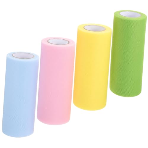 KOCKSHION 4Rollen Tüllbänder Dekorationsset Pastellfarben Multifunktionale Tüllstoffe für Hochzeiten und DIY Bastelprojekte Leicht Zuschneidbar Weich KOCKSHION 4Rollen Tüllbänder Dekorationsset Pastellfarben Multifunktionale Tüllstoffe für Hochzeiten und DIY Bastelprojekte Leicht Zuschneidbar Weich von KOCKSHION