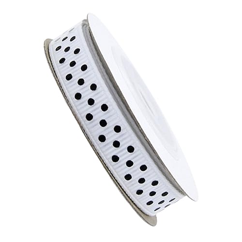 KOCKSHION 5 Rollen Dotted Muster Ribbed Dekoband für DIY Bastelbedarf Geeignet für Geschenke Hochzeiten Partys und Kreative Projekte Weiß von KOCKSHION