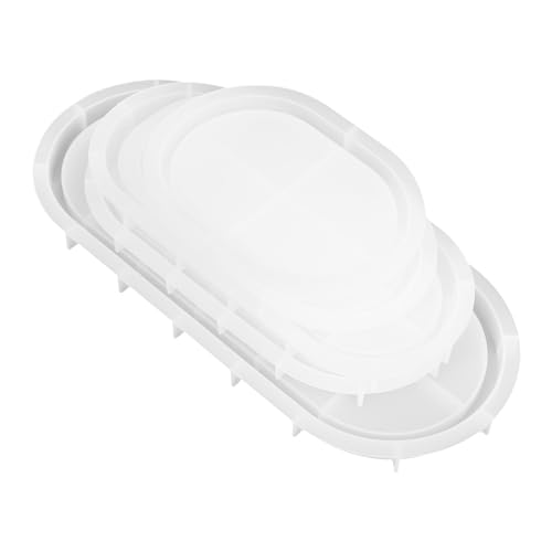 KOCKSHION 5 Stück Ovale Tablettformen Aus Epoxidharz Mit Kanten, Silikon-schmuckplatten-gussformen, Diy-bastelzubehör Für Schmuckschalen Und Heimdekoration von KOCKSHION