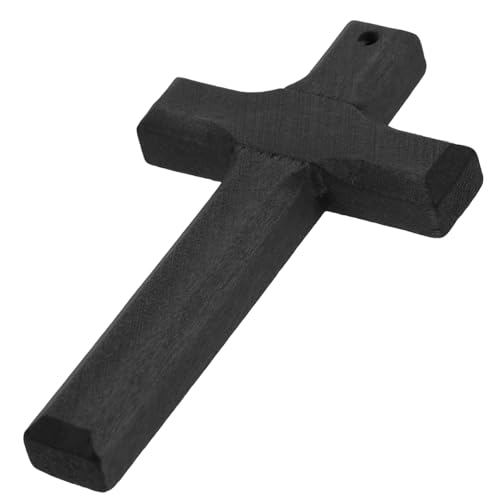 KOCKSHION 5 Stück Schlüsselanhänger zum Aufhängen home decor wohnungseinrichtung hand schmuck für Wand Heimdekoration katholischer Anhänger Retro-Kreuzanhänger aus Holz für Halskette Black von KOCKSHION