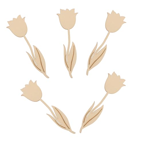 KOCKSHION 5 Stück Teiliges Diy Holzblumen Scheiben für Unvollendete Holz Ausschnitte zum Malen und Basteln Kreative für Kunstprojekte und Dekoration von KOCKSHION