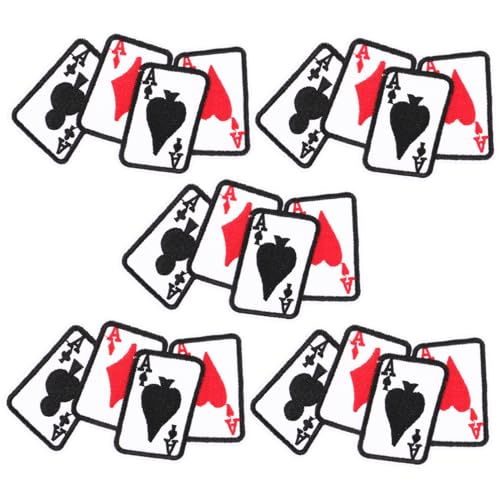 KOCKSHION 5 Stück Teiliges Poker Stickerei Patches für DIY Kleidung Aufnäher zum Reparieren und Dekorieren von Jacken Taschen und Mehr von KOCKSHION