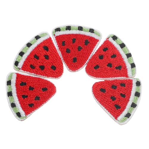 KOCKSHION 5 Stück Teiliges Wassermelonen Patch DIY Bestickte Applikationen für Kleidung Taschen und Handwerksprojekte Aufbügelbare Stoffflicken zur Dekoration von KOCKSHION