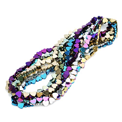 KOCKSHION 50 Stück Bunte Herzperlen Hohlsteinperlen für DIY Schmuckherstellung Kreative Bastelperlen für Armbänder und Grün von KOCKSHION