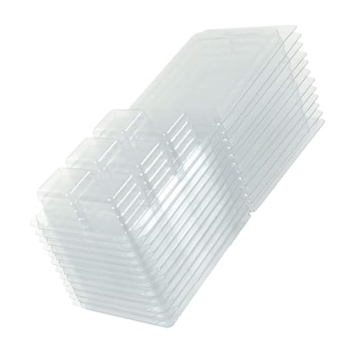 KOCKSHION 50 Stück PVC Wachsschmelzbehälter Fach Transparente Leere Kunststoffformen für DIY Seifen und Kerzenherstellung Langlebig und Wiederverwendbar von KOCKSHION