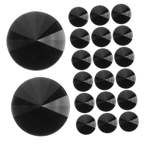 KOCKSHION 50 Stück Schwarze Acryl Strassknöpfe Facettierte Runde Kristallknöpfe für Kleidung Handwerk und DIY Projekte Elegantes Design für Shirts und Pullover von KOCKSHION