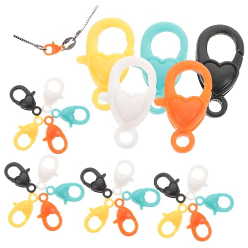 KOCKSHION 50 Stück Teiliges Bunte Herz lobsterverschlüsse für Schmuckherstellung Langlebige Krallenhaken Einfacher DIY armbandverschluss Praktischer Kettenverschluss für Halsketten und von KOCKSHION