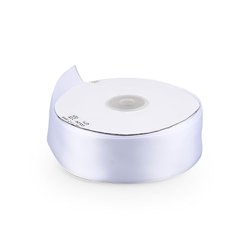 KOCKSHION 50M Grosgrain Geschenkband Weiß Hochwertiges Polyesterband für Bastelprojekte Haarschleifen und Geschenkverpackungen für Hochzeiten und Feiern von KOCKSHION