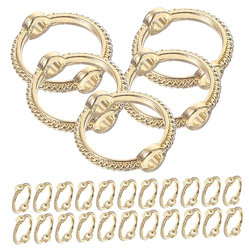 KOCKSHION 50Stücke Perlenrahmen mit Löchern Dekorative Runde Verbinder für DIY Schmuckherstellung Leichtes und Langlebiges Metall für Armbänder und Halsketten von KOCKSHION