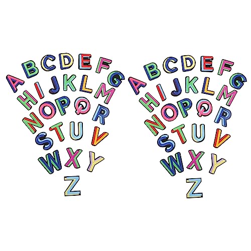 KOCKSHION 52Stücke Bunte Alphabet Patches zum Aufnähen Kreative Stoffflecken für Kleidung Taschen Kunstprojekte und DIY Dekorationen zum Vertuschen von Flecken von KOCKSHION